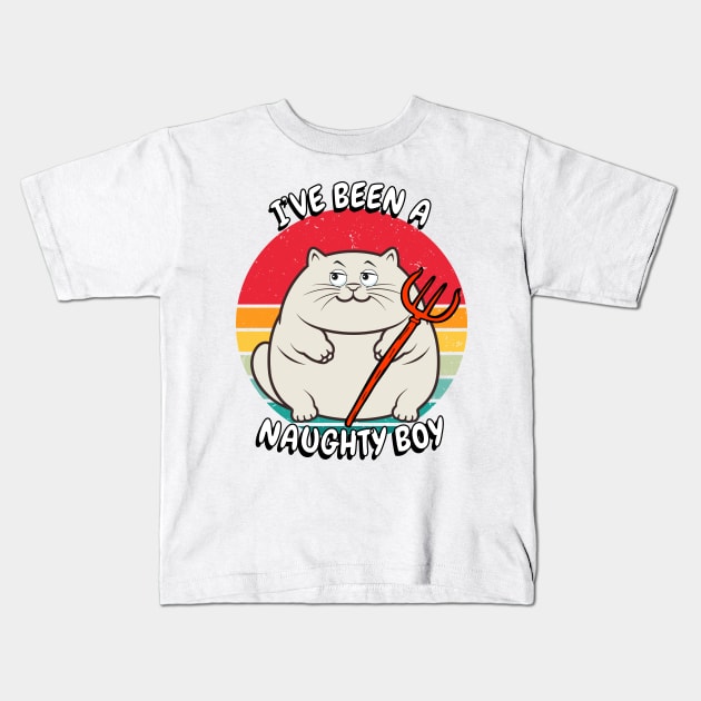 Cute fat Cat is a naughty boy Kids T-Shirt by Pet Station